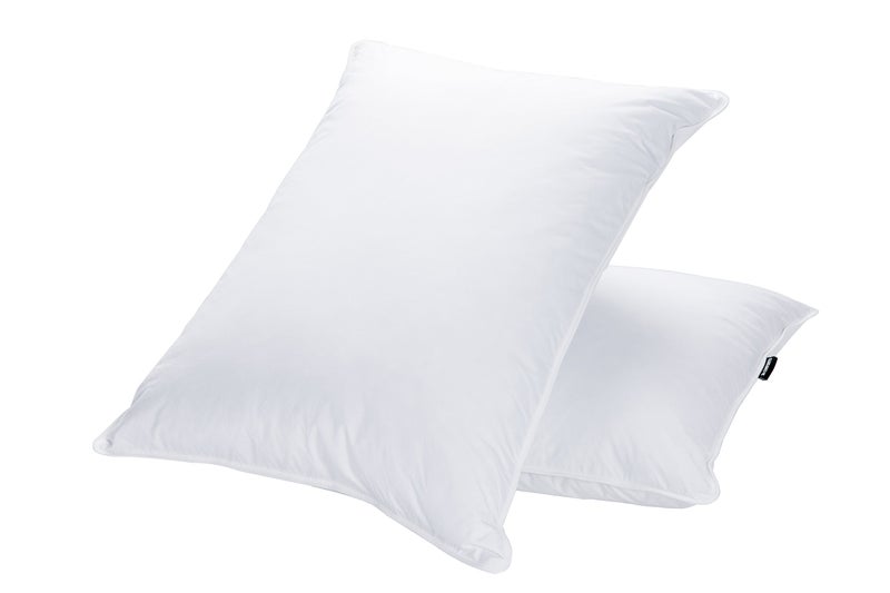 JA COMFORTS Goose Feather Down Bed Pillows for Sleeping2 PacksQueen20IN30INHigh Fill WeightDoubleLayer Downproof Fabric DesignGoose Down Filling600 Thread CountCotton Cover