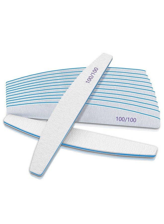 BLESWIN 12 Pcs Nail Files For Acrylic Nails, 100/100 Grit Nail File For Poly Nail Extension Gel Emery Boards Nail Files Doubled Sides Coarse Washable Nail File Manicure Tools For Home And Salon Use - Image 1