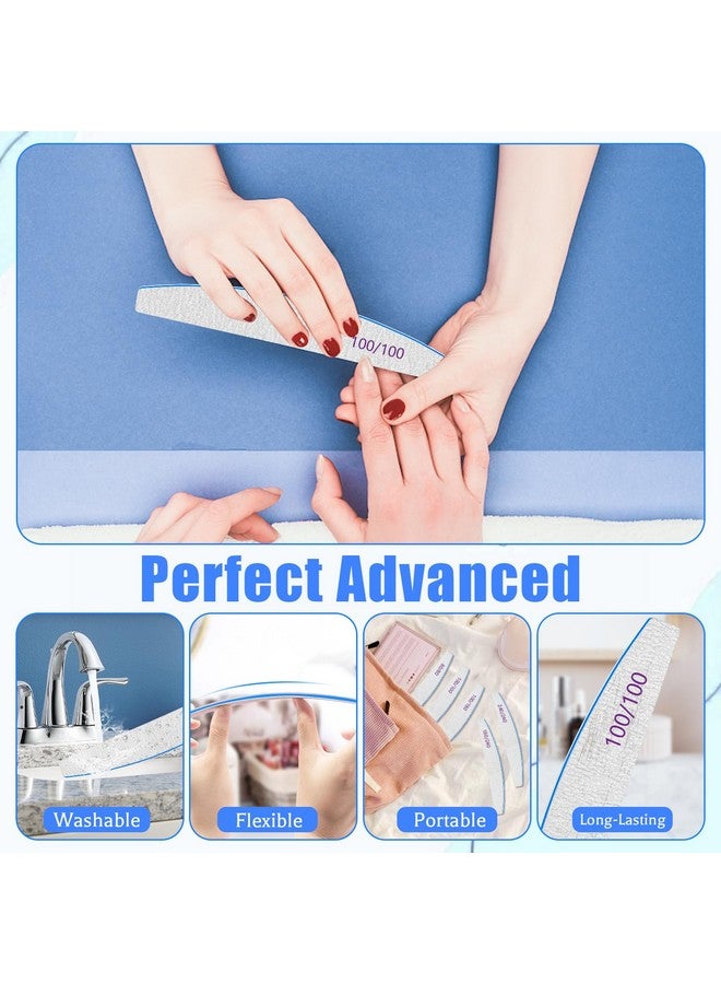 BLESWIN 12 Pcs Nail Files For Acrylic Nails, 100/100 Grit Nail File For Poly Nail Extension Gel Emery Boards Nail Files Doubled Sides Coarse Washable Nail File Manicure Tools For Home And Salon Use - Image 4