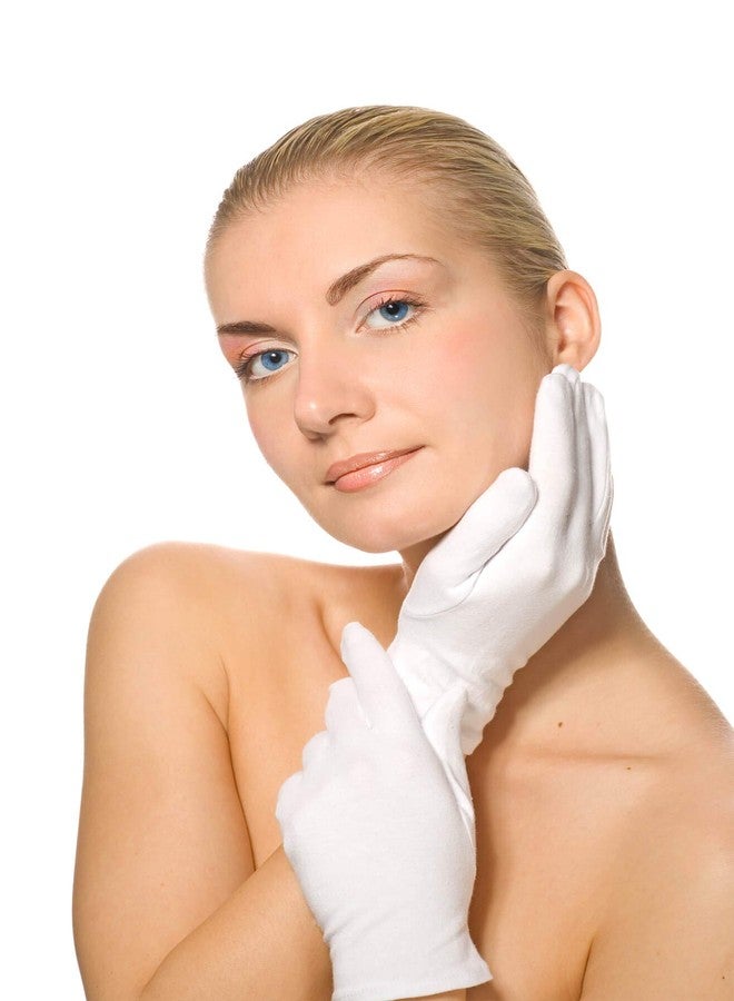 انزيوس 6 أزواج من القفازات القطنية البيضاء للأيدي الجافة والأكزيما والمنتجعات الصحية المرطبة وبطانات قفازات العمل لفحص الأزياء - Image 5