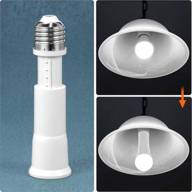 E26 Light Socket Extender, 2-Pack 4-Level Extendable, Flame-Retardant PBT, 60W Max - Image 5