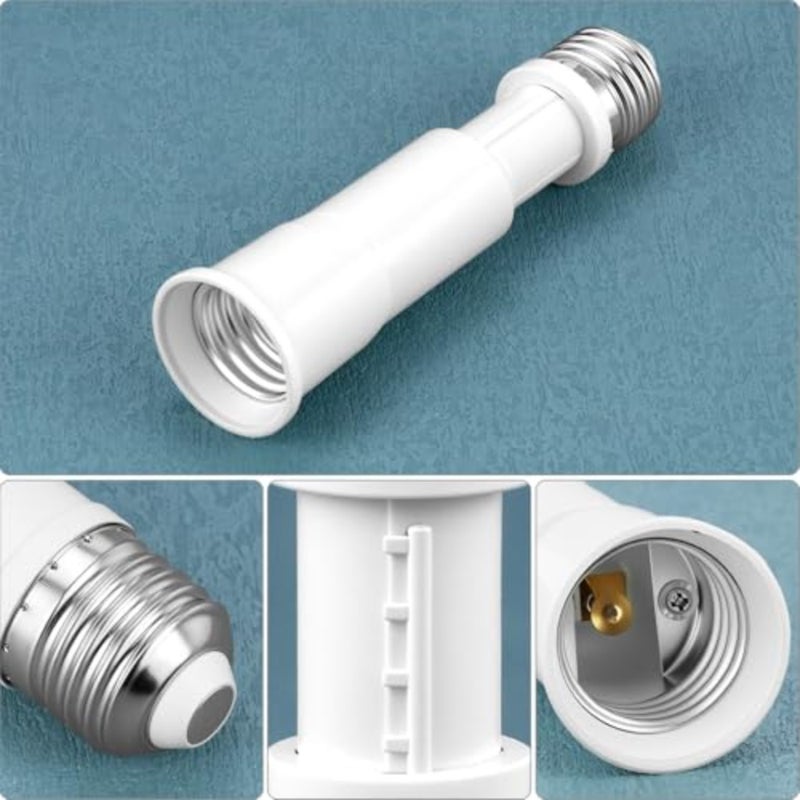 E26 Light Socket Extender, 2-Pack 4-Level Extendable, Flame-Retardant PBT, 60W Max - Image 4