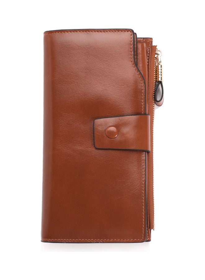 NIBEMINENT Antimagnetic Leather Purse Brown  - Image 1