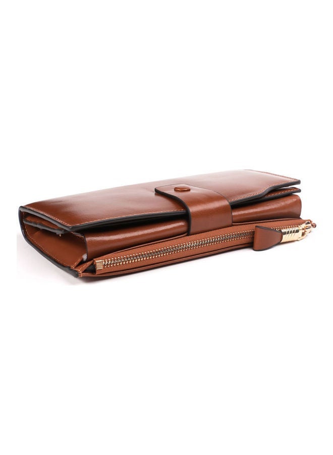 NIBEMINENT Antimagnetic Leather Purse Brown  - Image 3