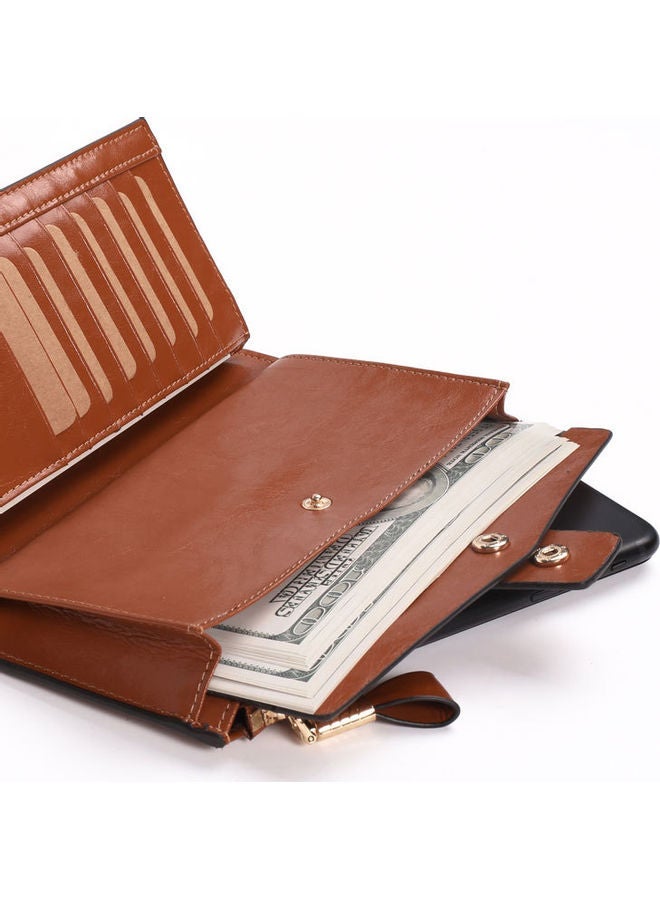 NIBEMINENT Antimagnetic Leather Purse Brown  - Image 5