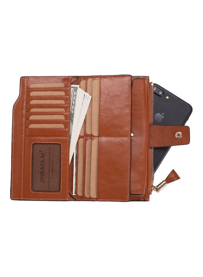 NIBEMINENT Antimagnetic Leather Purse Brown  - Image 4