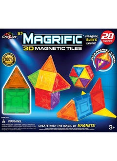 Cra-Z-Art Magrific 3D Magnetic Tiles Magnetic Toy Set (28 Piece)  - Image 1