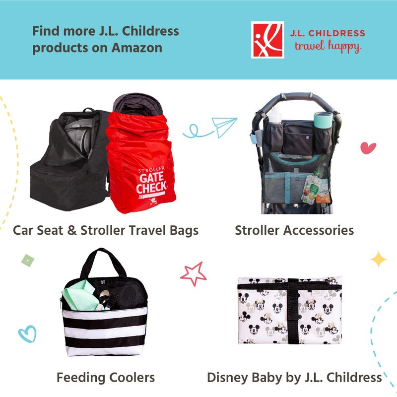 J.L. Childress Full Body Portable Changing Pad for Babies - Diaper Changing Mat for Travel, Baby Accessory Essentials, Wipeable & Water-Resistant, Foldable & Compact, Padded, Extra Large - Grey/Teal - Image 5