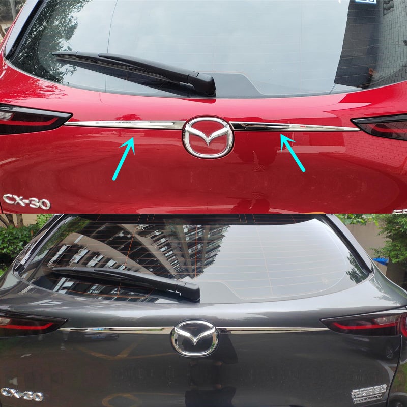 CYAuto New Chrome Exterior Rear Tail Door Trunk Wing Molding Crossbar Cover Trims for Mazda CX30 CX30 DM 2020 2021 2022 2023 Chrome