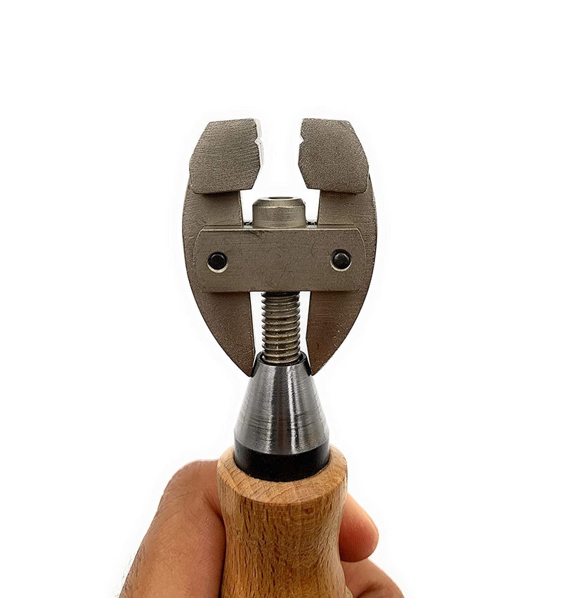 Fozti Hand Vise with Rotating Wooden Handle to DrawPull Wire Hold Small Items Securely for Polishing Buffing Drilling Filing for Jewellery Making Watchmaking Hobby Crafts - Image 4
