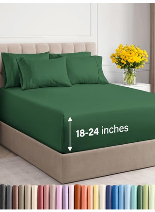Extra Deep King Sheet Set - 6 Piece Breathable and Cooling Sheets - Hotel Luxury Bed Sheets Set - Easy Fit - Soft  Wrinkle Free and Comfy Sheets Set - Emerald Green Sheet Set with Extra Deep Pockets - pzsku/ZFBD5FB41D3EBDC722ABFZ/45/1749651253/e78a2e69-11aa-4e59-8447-56fc03b88738