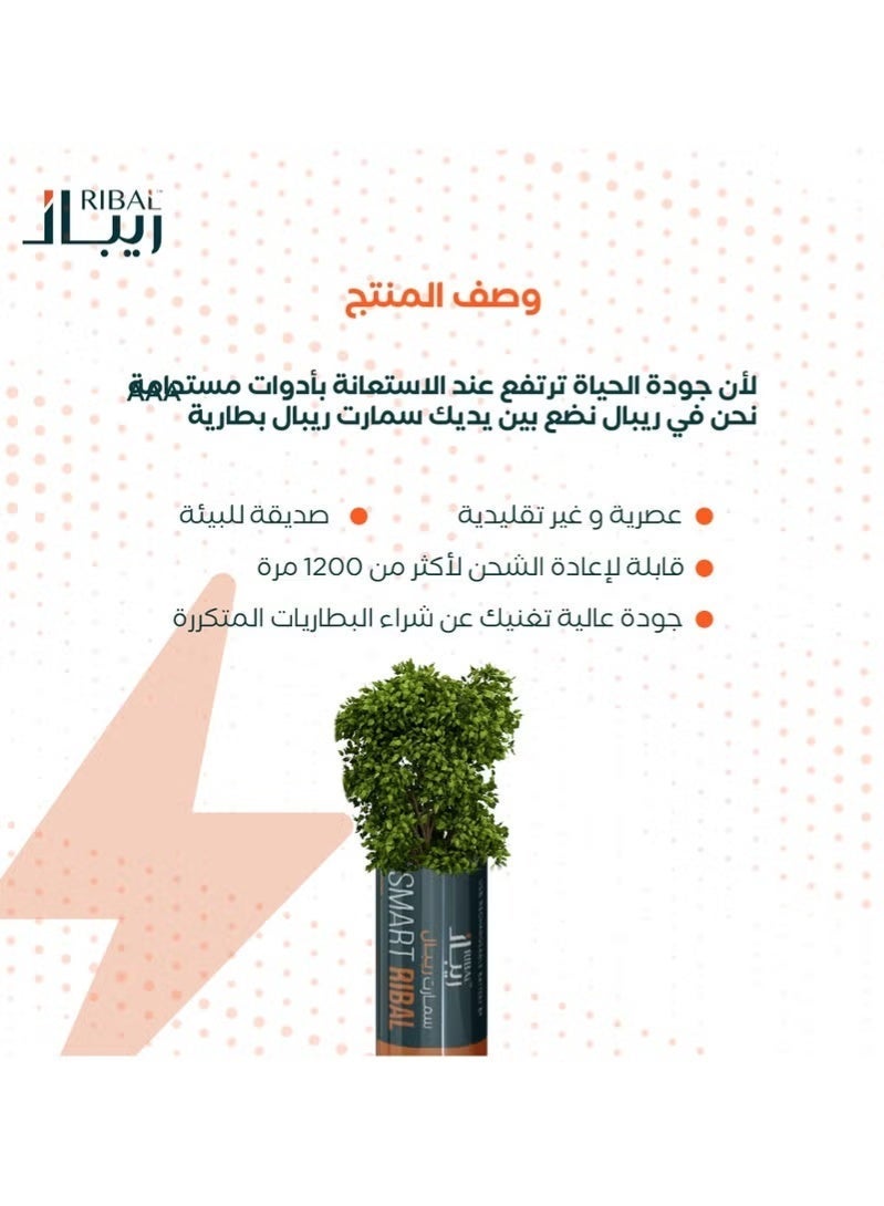 ريبال عبوة من 3 بطاريات AAA قابلة لإعادة الشحن (8 بطاريات في العبوة) (1.5 فولت، بحجم جهاز التحكم عن بعد) مع كابل شحن من النوع C - بطاريات ليثيوم AAA تدوم طويلاً - أكثر من 1200 دورة شحن، شحن سريع - لأجهزة التحكم عن بعد والألعاب والأجهزة الإلكترونية - Image 5