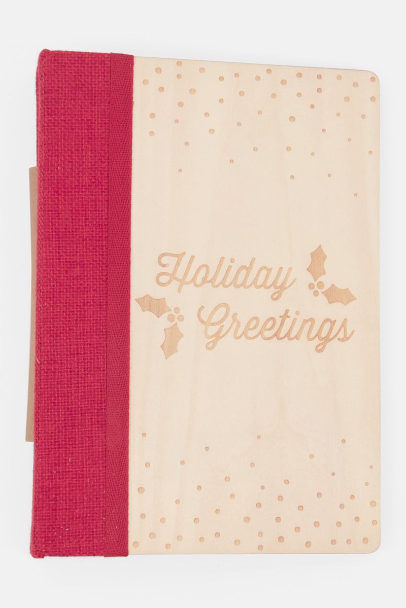 DEMDACO Holiday Greetings Card Keeper, Tan - Image 1