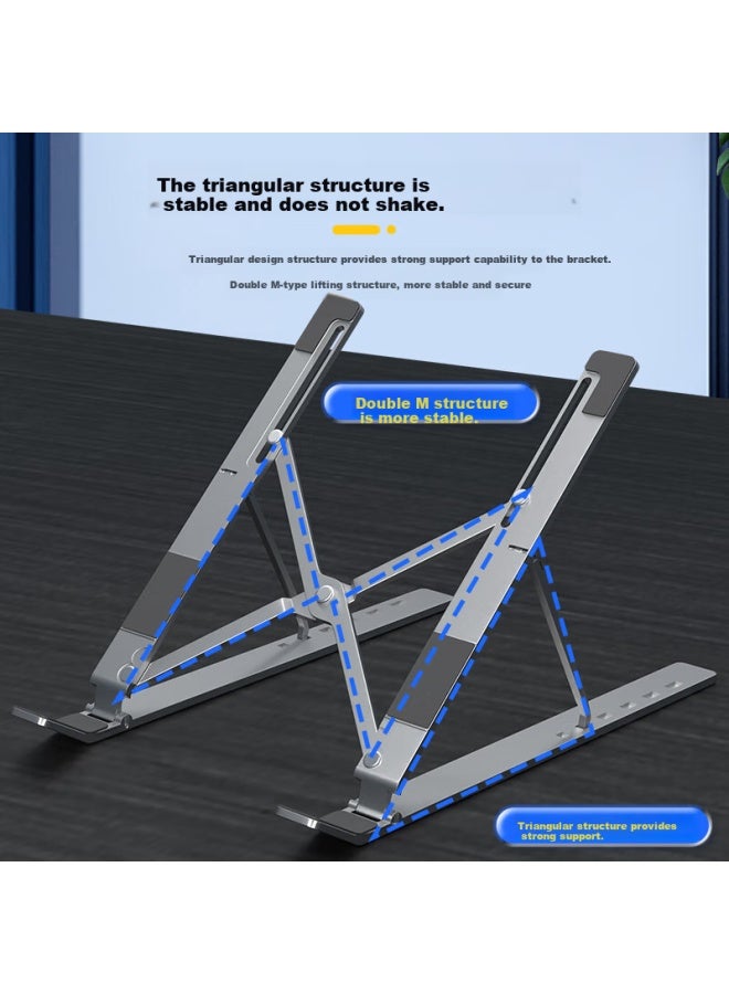 Mryc Laptop Stand Tablet Stand Cooling Stand Aluminum Alloy Portable Folding Lifting Desktop Vertical Heightening Stand Mechanical Revolution Lenovo Savior Huawei Laptop Stand - Image 1