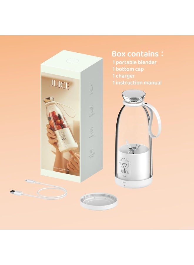 Blender Smoothie Makers, 500 ml Portable Mixer for Smoothies and Shake, Fresh Juice Mixer Bottle with Bottom Lid, 6 Blades and USB Charging Cable, flexible for Travel, Office, Camping &Gym. - Image 2