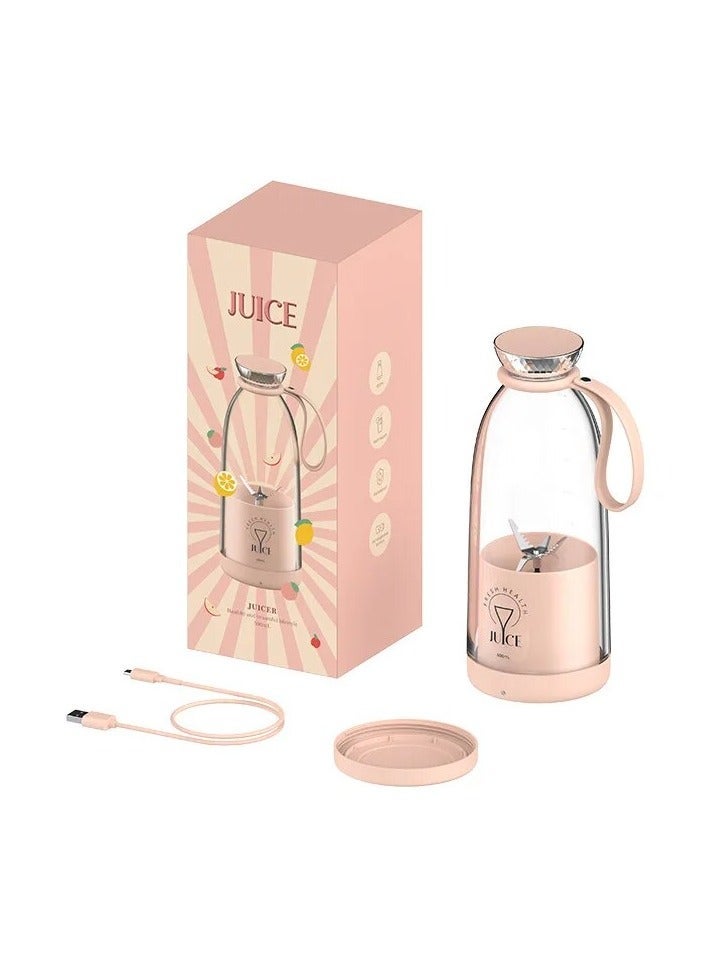 Blender Smoothie Makers, 500 ml Portable Mixer for Smoothies and Shake, Fresh Juice Mixer Bottle with Bottom Lid, 6 Blades and USB Charging Cable, flexible for Travel, Office, Camping &Gym. - Image 1