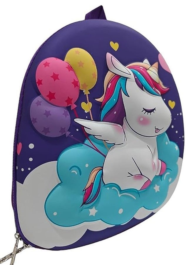 JAPSI 3D Hard Shell Cute Unicorn Print Backpack | Small Back Pack for Kids | Fancy Bag for Girls | Nursery School Bag | Multicolor - Image 2