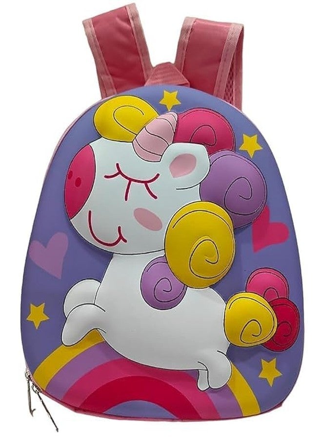 JAPSI 3D Hard Shell Cute Unicorn Print Backpack | Small Back Pack for Kids | Fancy Bag for Girls | Nursery School Bag | Multicolor - Image 5