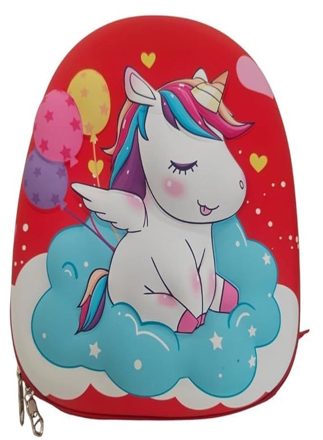 JAPSI 3D Hard Shell Cute Unicorn Print Backpack | Small Back Pack for Kids | Fancy Bag for Girls | Nursery School Bag | Multicolor - Image 1