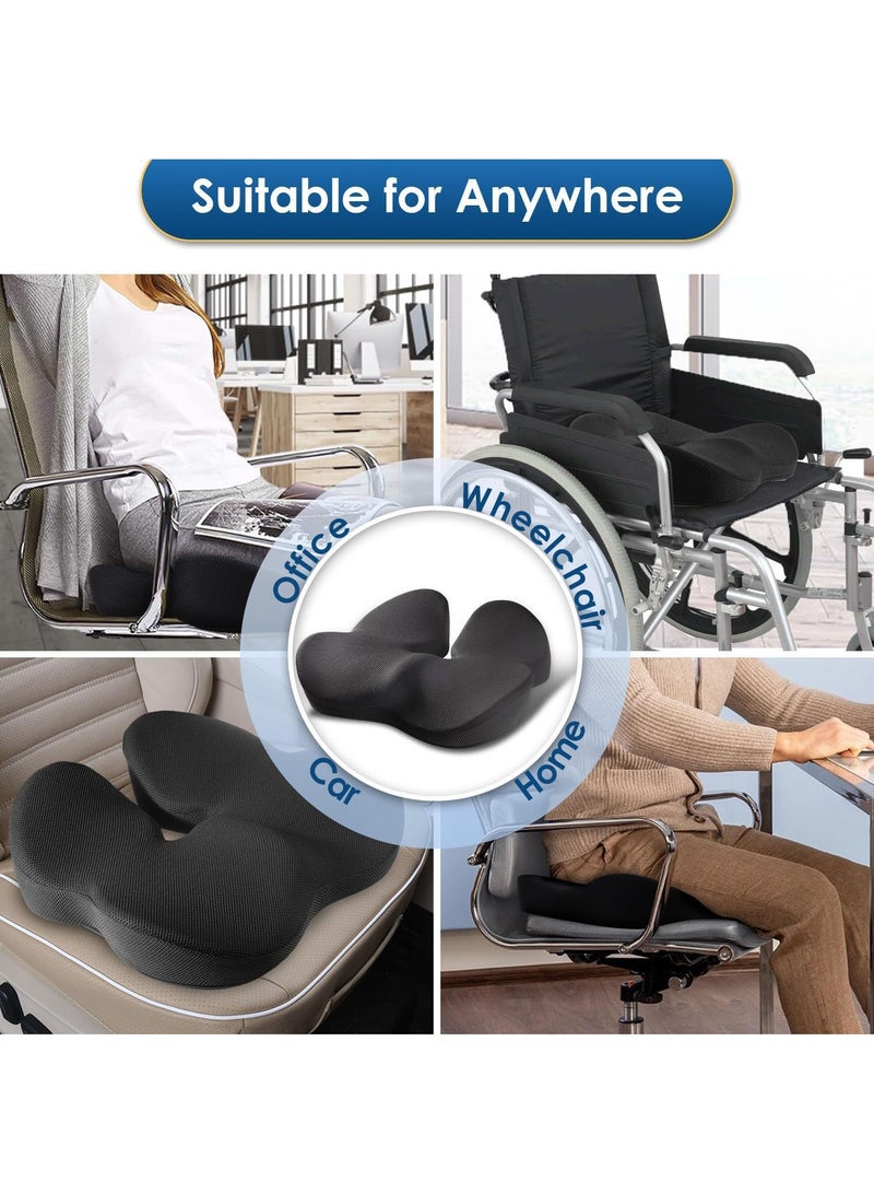 MissTiara Seat Cushion Office Chair Cushions Butt Pillow for Car Long Sitting, Memory Foam Chair Pad for Back, Coccyx, Tailbone Pain Relief for Gaming Chair and Car Seat Black  - Image 5