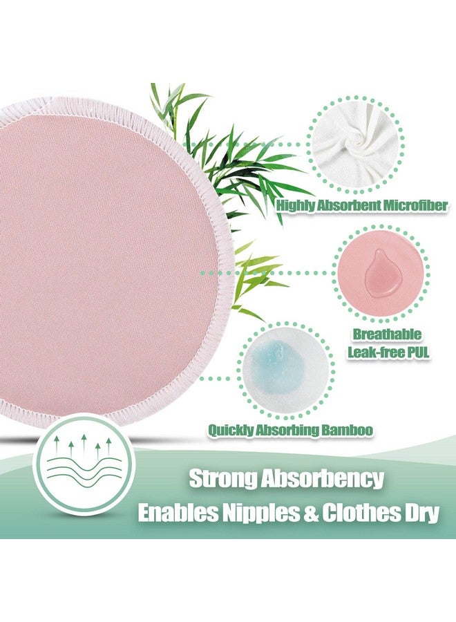 Wegreeco Rayon Made From Bamboo Nursing Breast Pads (14 Pack) + Laundry Bag & Travel Storage Bag 4.7 Inch Option Washable & Reusable Breastfeeding Nursing Pads (Mild Large) - Image 3