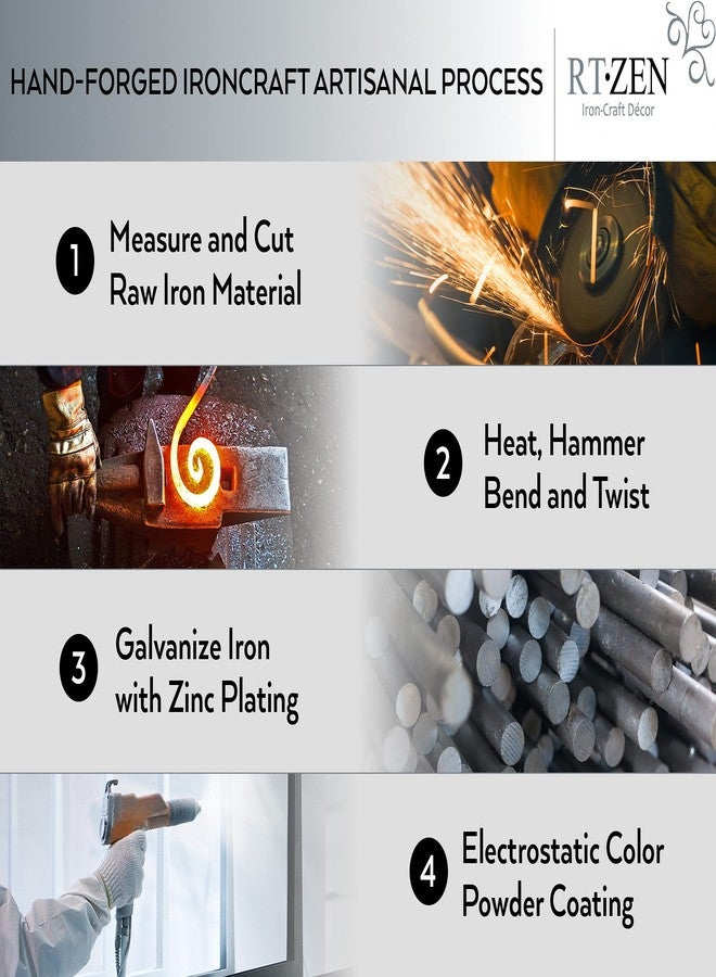 RTZEN Bathroom Toilet Paper Holder - Handcrafted Rustic Wrought Iron Wall Decor Toilet Roll Holder - Black Matte Wall Mount Bar for Modern Farmhouse Bathroom Decor - Image 5