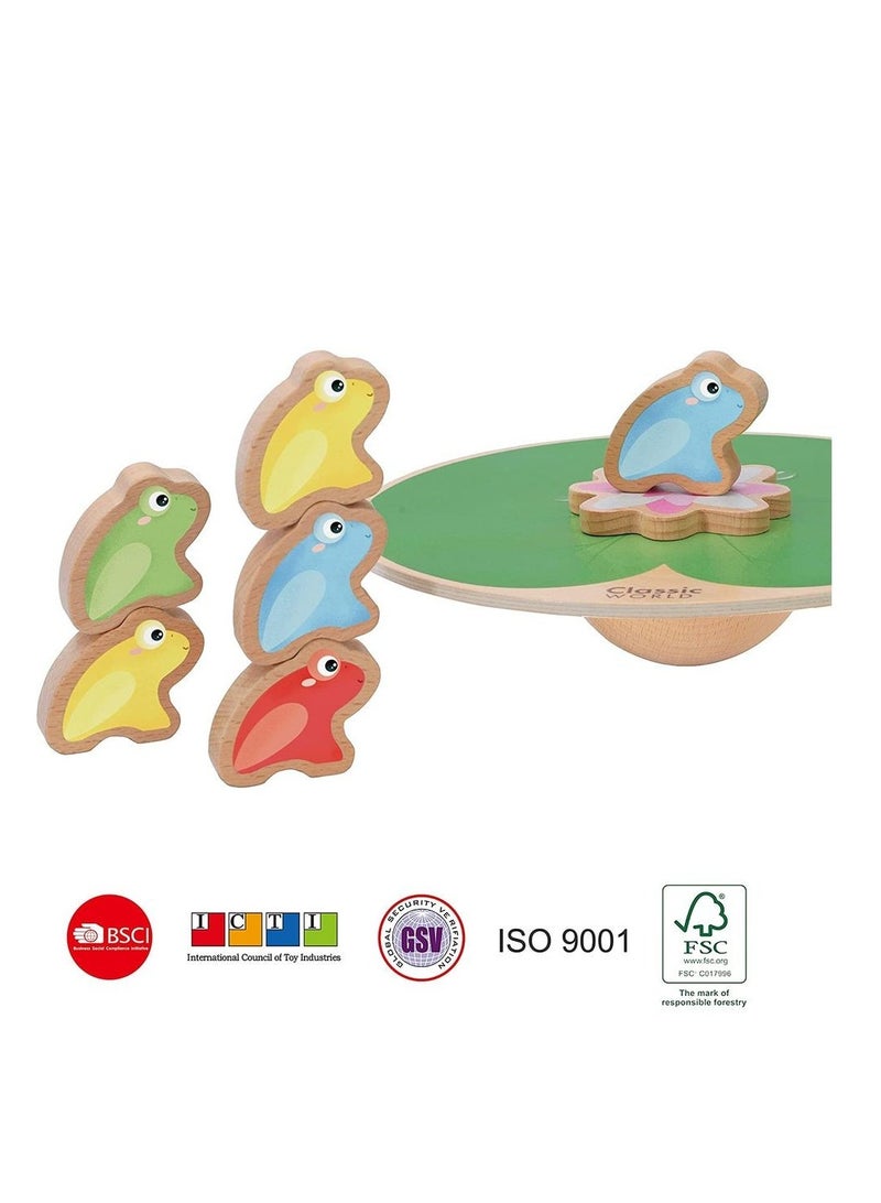 Classic World Balancing Water Lily - Wooden Balance Game for Kids, Early Learning, Hand-Eye Coordination, Creative Play, Gift for Children, Balance and Concentration Skills - Image 3