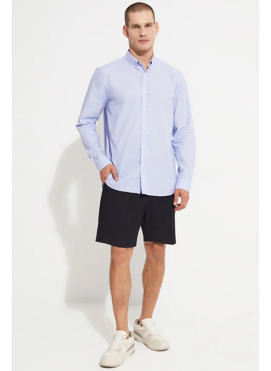 جون Men's Regular Fit 100% Cotton Button-down Shirt