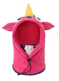 LITTLE SURPRISE BOX Little Surprise Box Bright Pink Uni Fleece Winter Cap covering Mouth, Neck and Head for Minus degree Temperature, 5 yrs and above