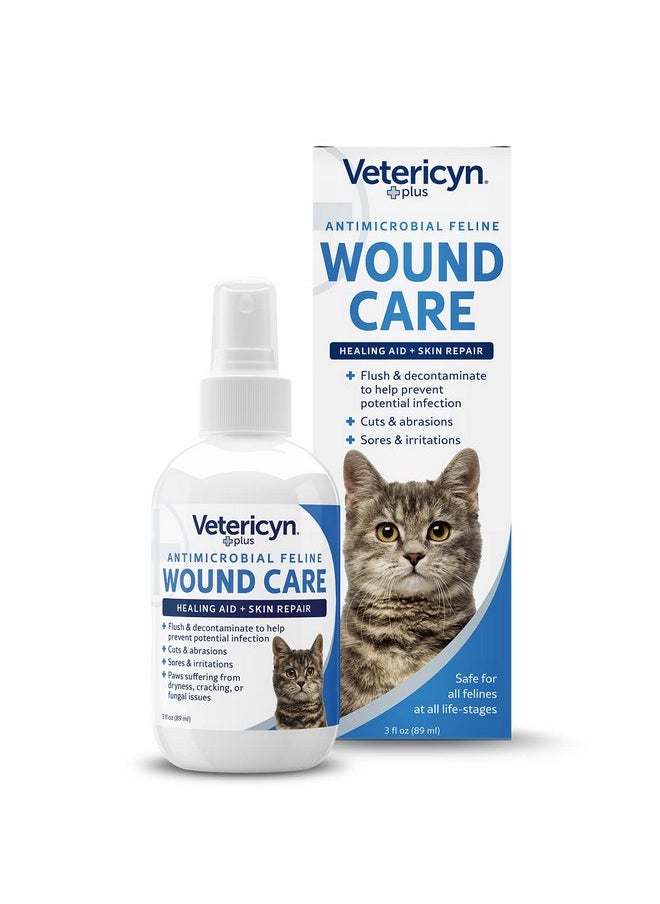 Vetericyn Vetericyn Plus Cat Wound Care Spray | Feline Healing Aid and Skin Repair for Wounds, Sores, and Abrasions, Provides Itch Relief for Cats Irritated Skin. 3 Ounces  - Image 1