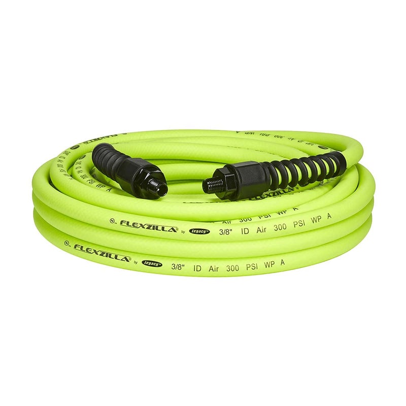Flexzilla Pro Air Hose 38 in x 35 ft Heavy Duty Lightweight Hybrid ZillaGreen HFZP3835YW2