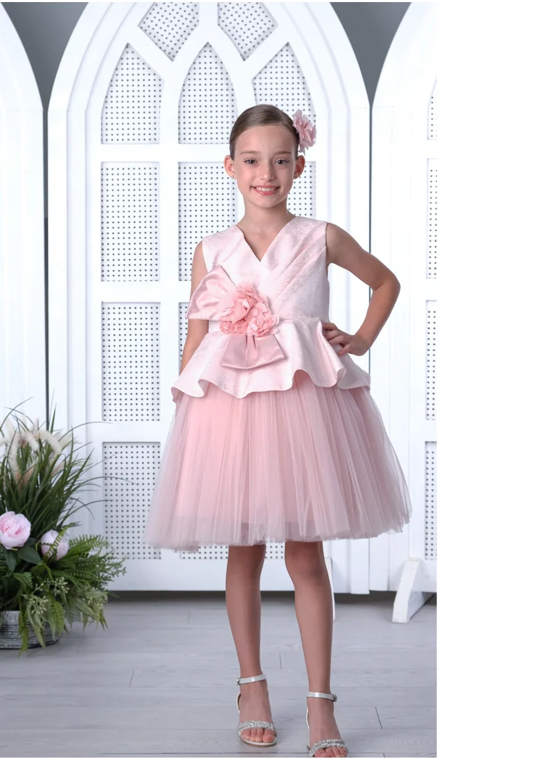 VIA BAMBINO Luxury Girls' Dress - Pink 3178