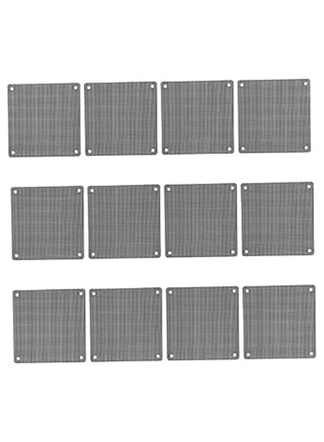 12 Pcs PVC Dustproof Mesh Filter For Computer Case Fan Black Cooling Protection Easy Installation Lightweight - Image 1