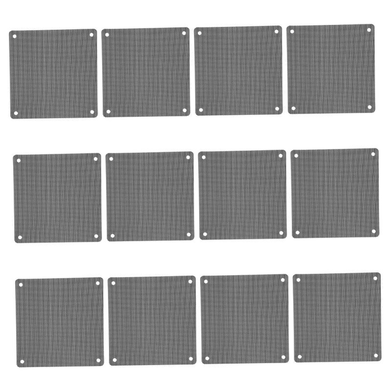12 Pcs PVC Dustproof Mesh Filter For Computer Case Fan Black Cooling Protection Easy Installation Lightweight - Image 2