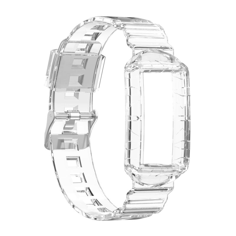 erorex For Fitbit Charge 4 Se Silicone One  Armor Watch Band(Transparent) - Image 1