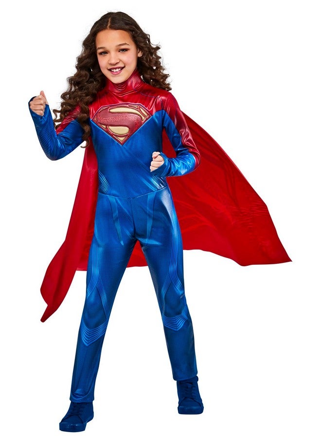 Rubie'S Girl'S Dc: The Flash Movie Supergirl Costume Jumpsuit, As Shown, Large