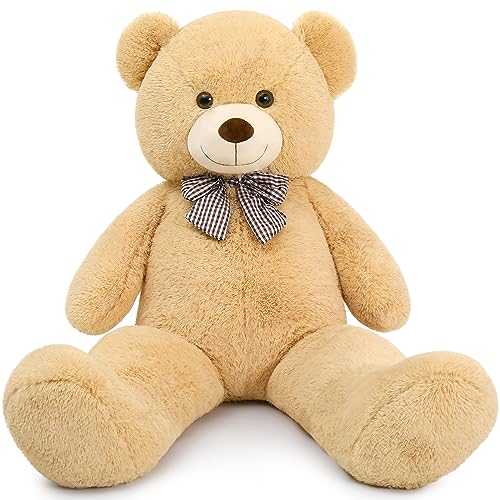 MaoGoLan Giant Teddy Bear 4 FeetAdorable and Cuddly Big Bear Stuffed Animal 47 Classic Teddy Bear Plush Gift Decoration for Baby ShowerPartyBirthdayValentines DayTan - Image 1