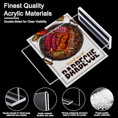 Hoewina Acrylic Sign Stand 4 x 6 Inch 3 Pack - Clear Display Stands for Store & Vendor Booth - Vertical Double-Sided, Flyer & Plastic Paper Holder - Image 2