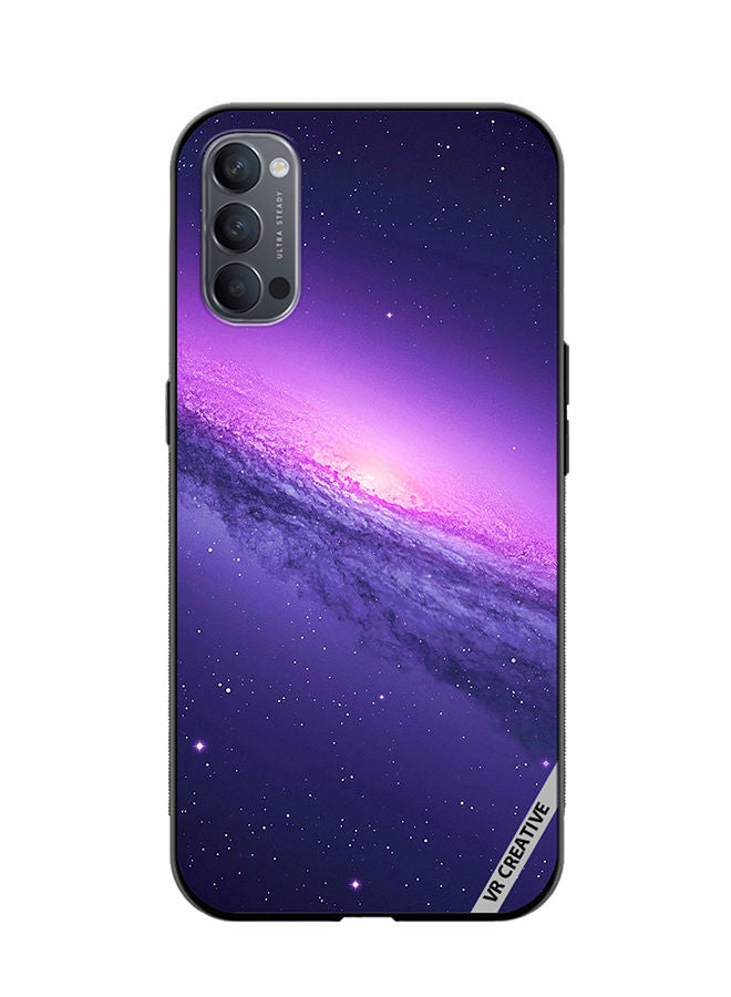VR CREATIVE Protective Case Cover For Oppo Reno4 Pro 5G Abstract Crossed Lines Galaxy Seamless Design Multicolour - Image 1