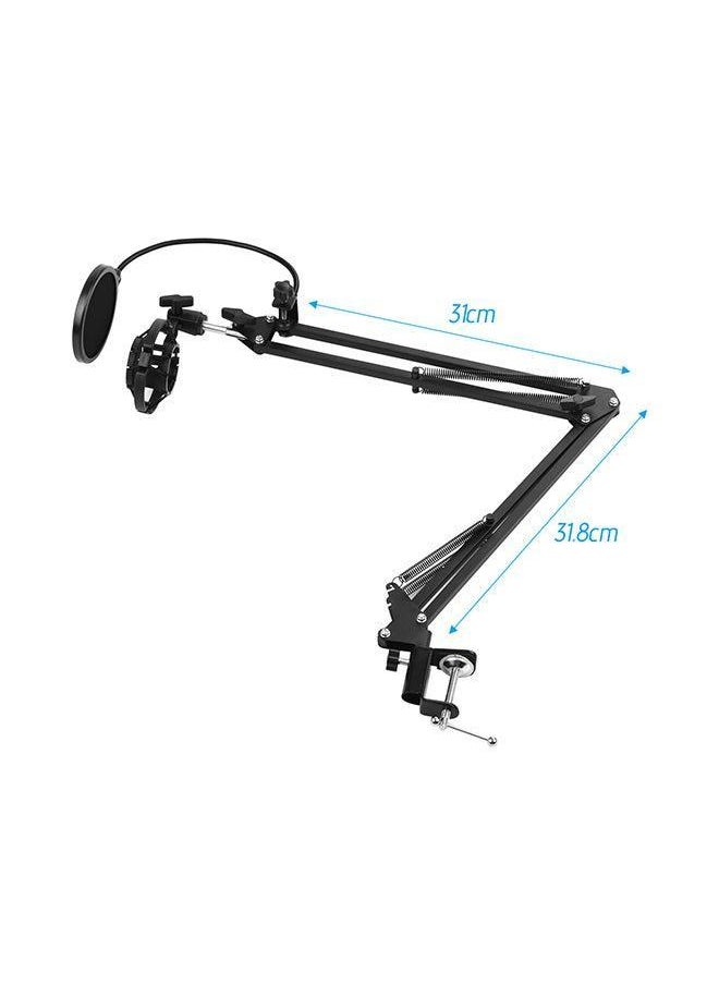 Generic Adjustable Foldable Microphone Stand I-05916 Black  - Image 2
