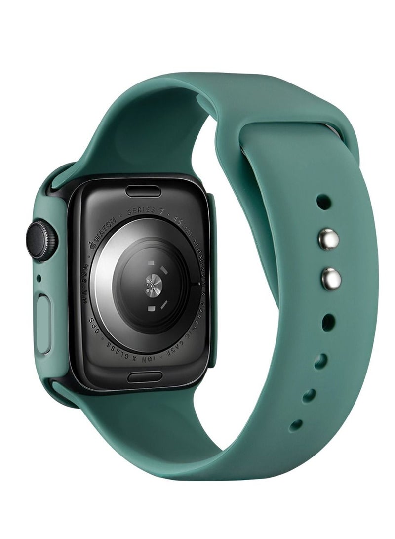 GULFLINK Silicone Watchbands 220mm Length with Protective Case Cover for Apple iWatch 7 45mm - Image 2