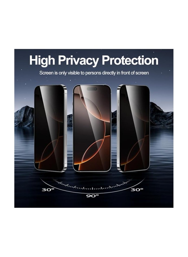 OMAKSS [2-Pack] Privacy Screen Protector for iPhone 15 Pro (6.1inch),Edge to Edge Protection Full Cover Private Anti-Spy Case-Friendly Curved  - Image 2