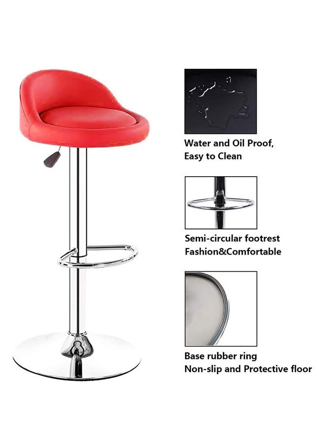 Golden Swivel Bar Stool,Set of 2 Adjustable Bar Chair PU Leather Counter Barstools High Chairs Kitchen Island Chairs With Footres for Home Office Cofe(Red)  - Image 5