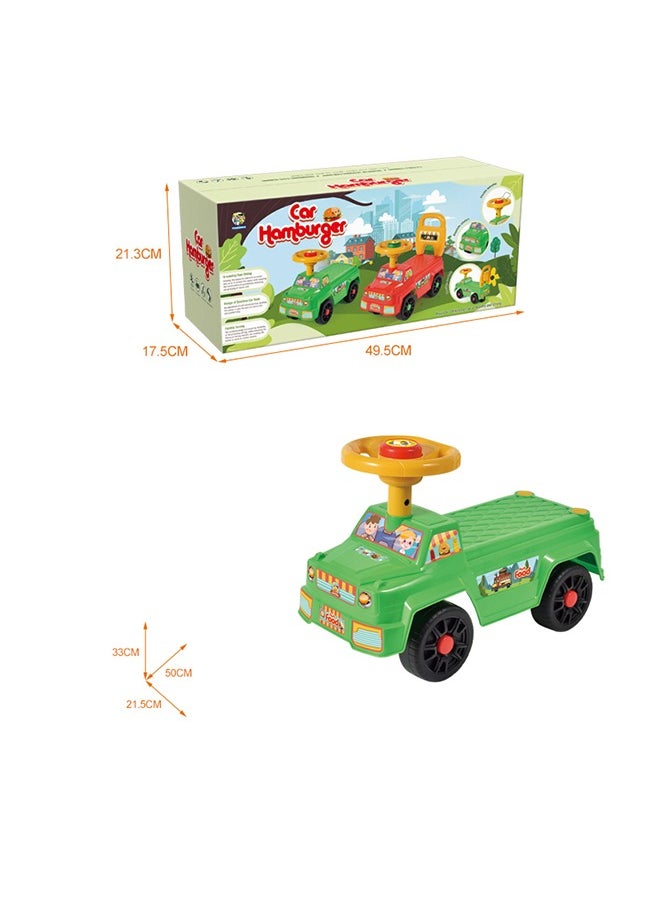 Burger Cart Ride-On Car for Kids – Fun Burger Cart Design with Interactive Sounds & Lights, Safe & Durable, Push Ride-On Toy for Toddlers Aged 1-3 Years| Green - pzsku/ZFBD713F87805C19AAB6CZ/45/_/1729749106/eaff48ea-15ba-48d2-a190-8c00029d4f9c