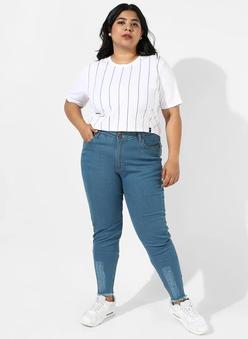 Instafab Plus Women's Blue Medium-Wash Denim Jeans