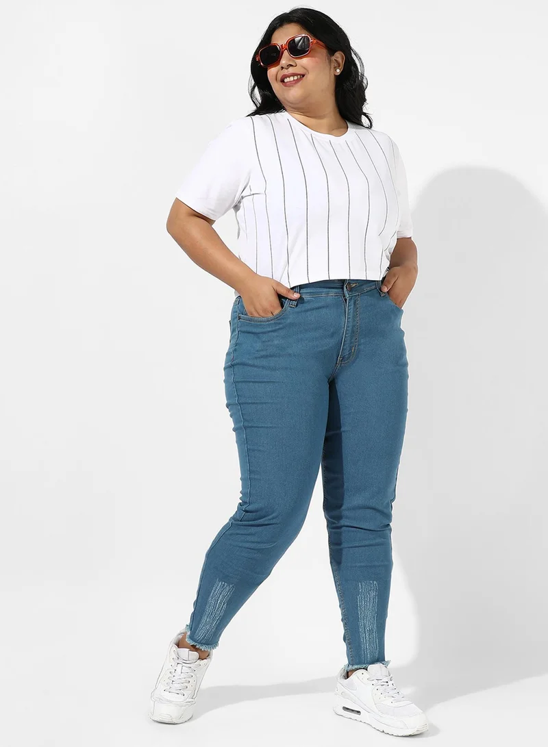 Instafab Plus Women's Blue Medium-Wash Denim Jeans