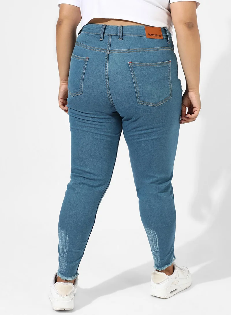 Instafab Plus Women's Blue Medium-Wash Denim Jeans
