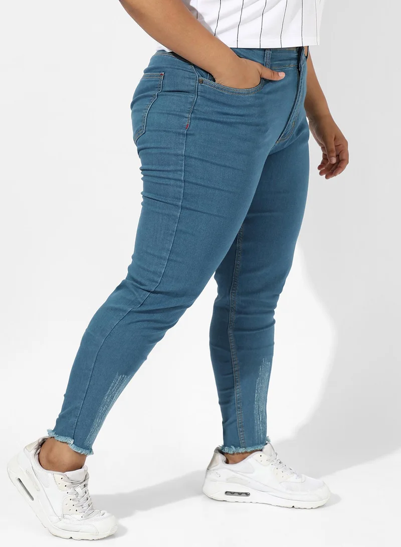 Instafab Plus Women's Blue Medium-Wash Denim Jeans