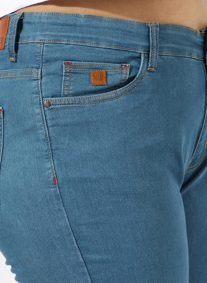 Instafab Plus Women's Blue Medium-Wash Denim Jeans