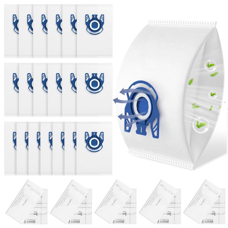 Ecleanfy 20 Pack 3D Airclean Bags Replacement for Miele GN Vacuum Cleaner Bags for Miele Classic C1 Complete C1 Complete C2 Complete C3 S227 S240 S270 S400 S2 S5 S8 Series - Image 1